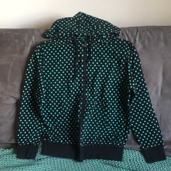 ccs | Shirts | Ccs Green And Black Polka Dot Hoodie | Poshmark